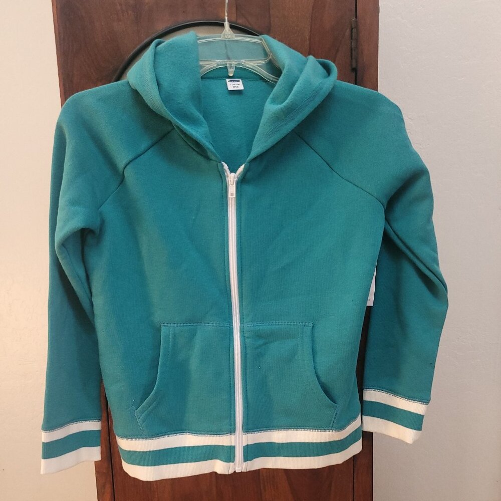 Old Navy Girls Teal Soft Fleece Hoodie - Size L (10 - 12)